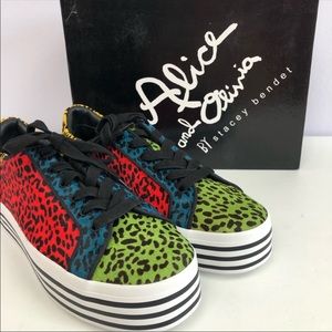 Alice & Olivia Falyn Platform Animal Print Sneaker